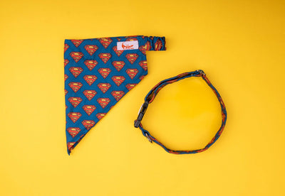 Superman combo ( Bandana + Collar) for dogs