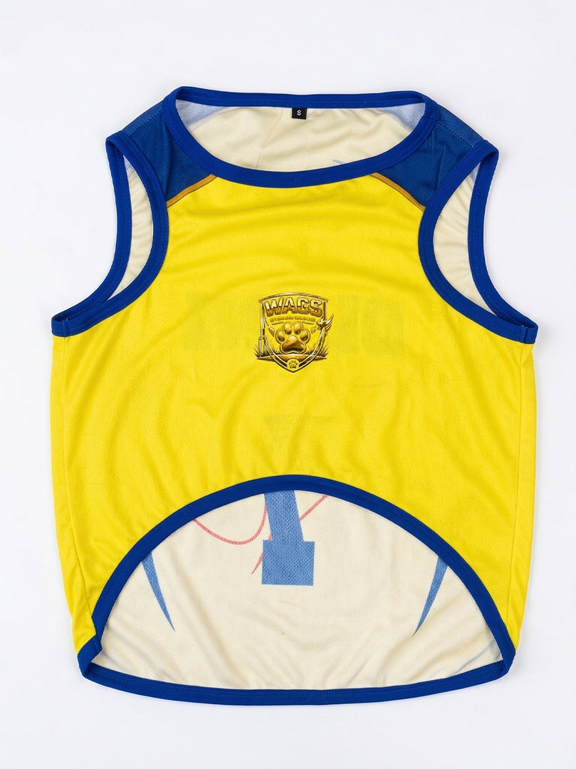 Front view of the lightweight Dhoni 7 pet jersey for dogs and cats from The Woof Parade.