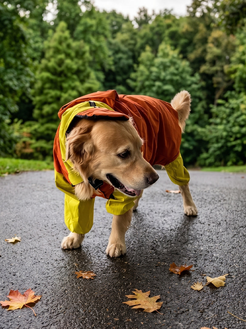 Orange Yellow Raincoat for Dogs