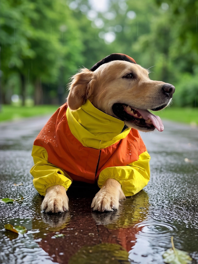 Orange Yellow Raincoat for Dogs