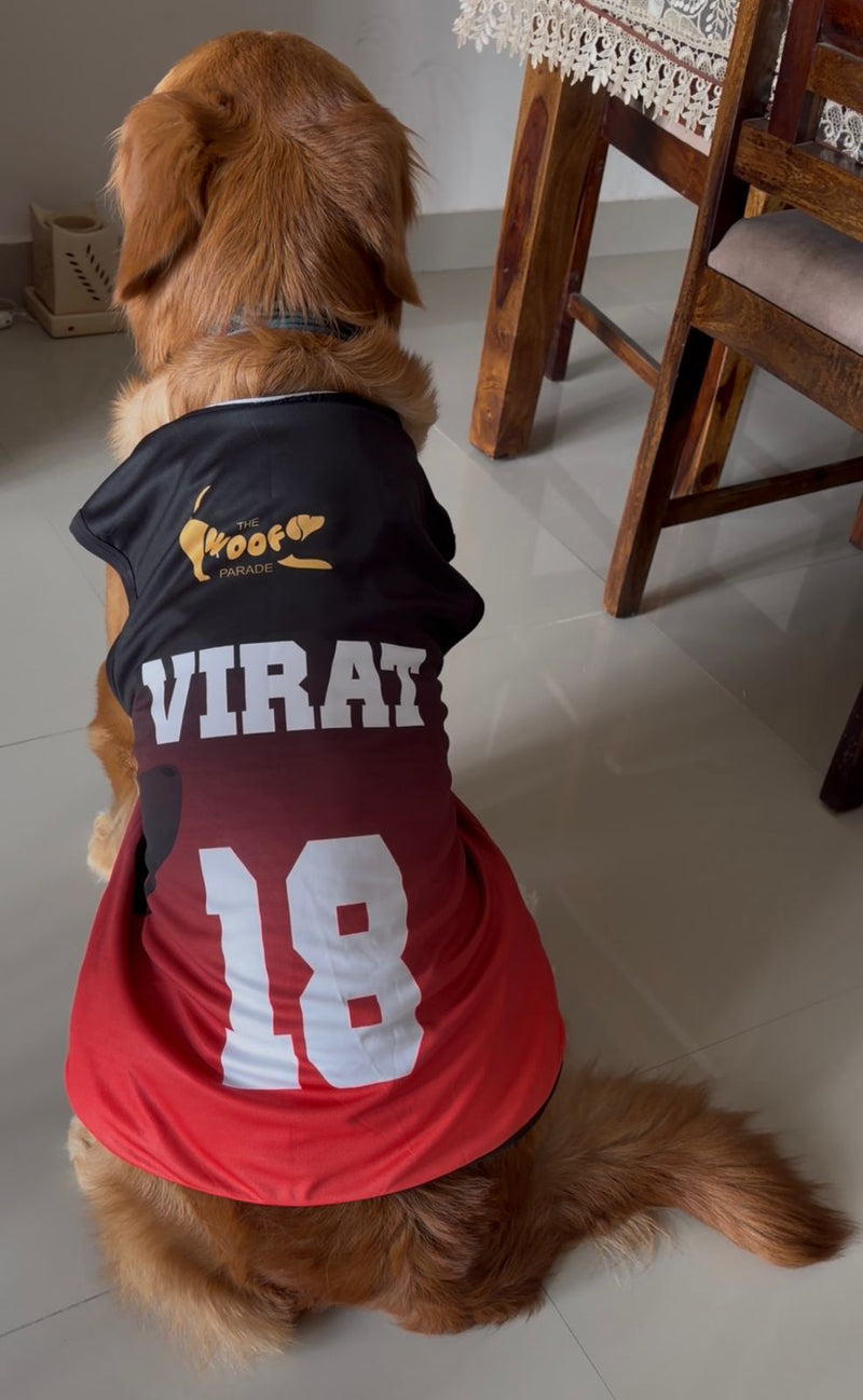 RCB Inspired Pet Jersey #18 Style for Dogs and Cats