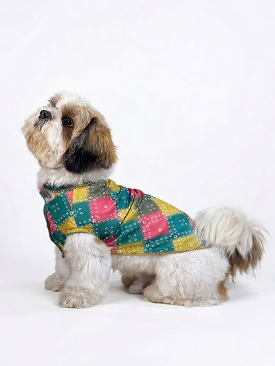 Multicolour Bandhani Kurta for dogs & cats
