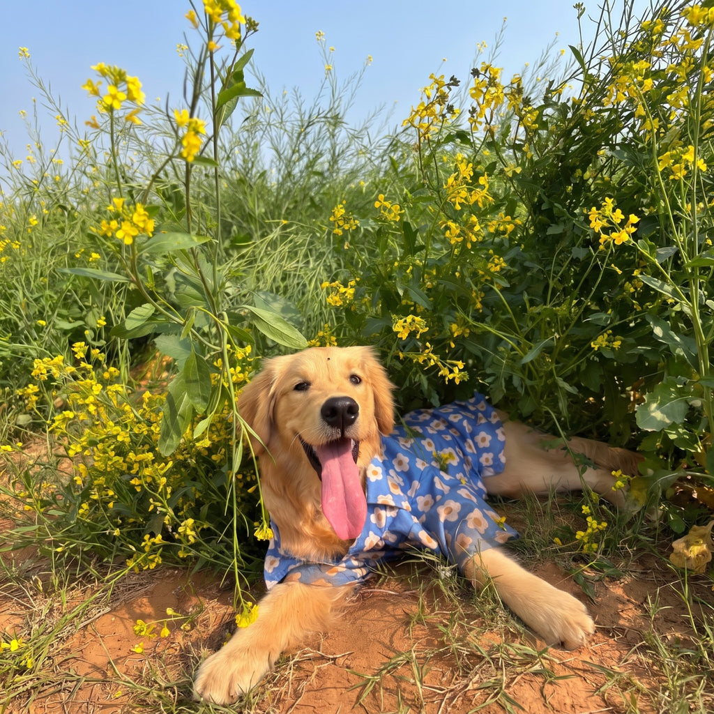 Blue Meadow Cotton Shirt for dogs & cats
